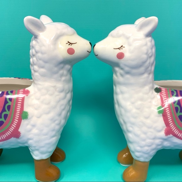 LAST ONE! Ceramic Llama Planter Flower Pot Mini - Picture 2 of 8